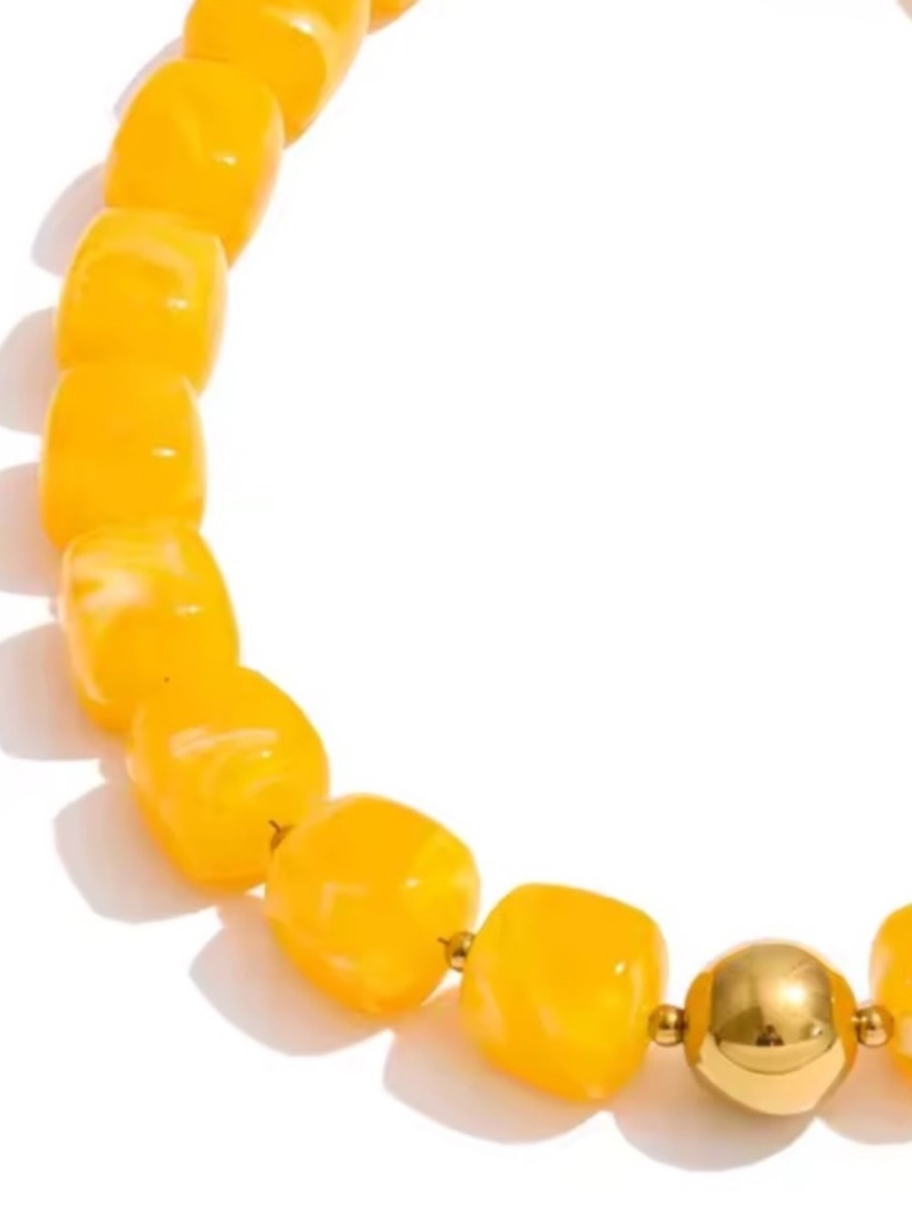 Colorful Dopamine Marbled Beaded Statement Necklace - Picture 3 of 4